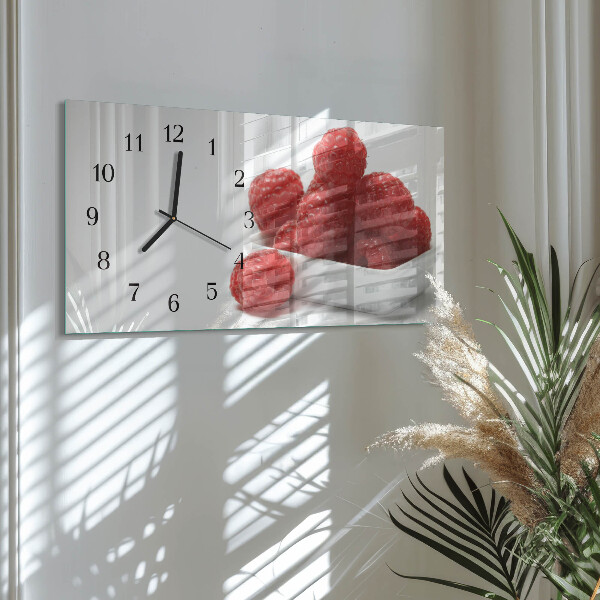 Horizontal wall clock Raspberries