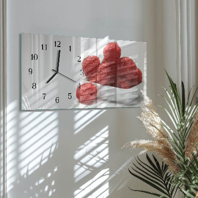 Horizontal wall clock Raspberries