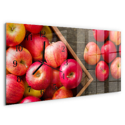 Horizontal wall clock Apples