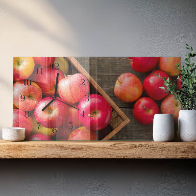 Horizontal wall clock Apples