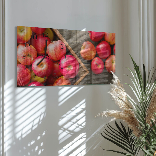 Horizontal wall clock Apples