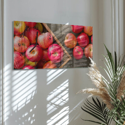 Horizontal wall clock Apples