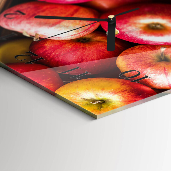 Horizontal wall clock Apples