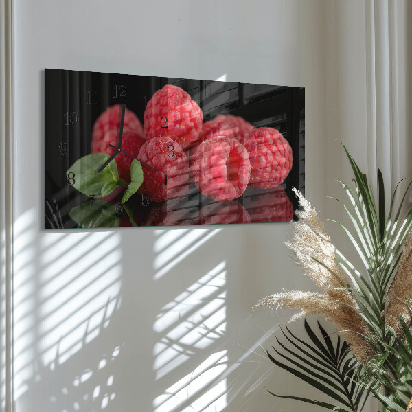 Horizontal wall clock Raspberries