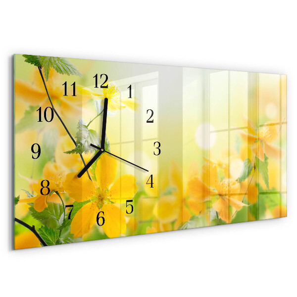 Horizontal wall clock Flowers