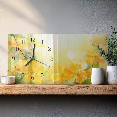 Horizontal wall clock Flowers