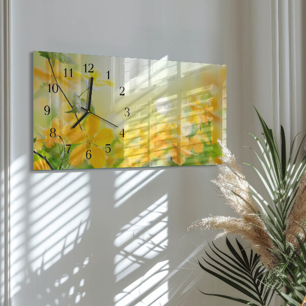 Horizontal wall clock Flowers