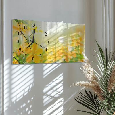 Horizontal wall clock Flowers