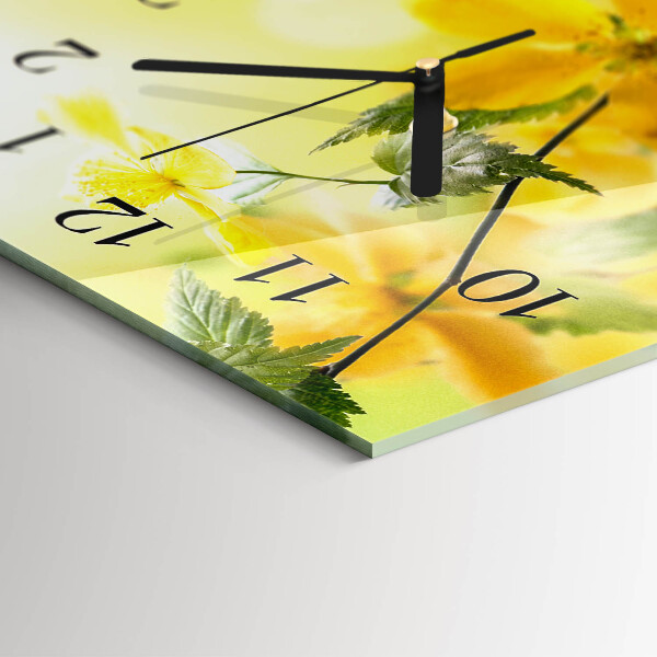Horizontal wall clock Flowers