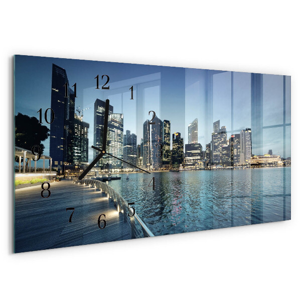 Horizontal wall clock City at night