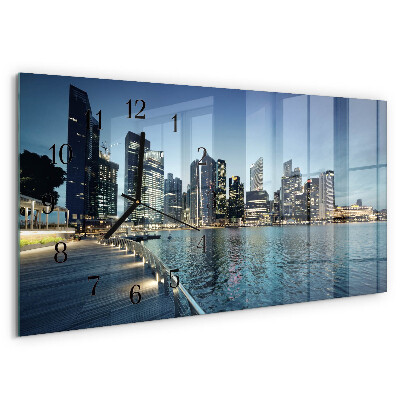 Horizontal wall clock City at night
