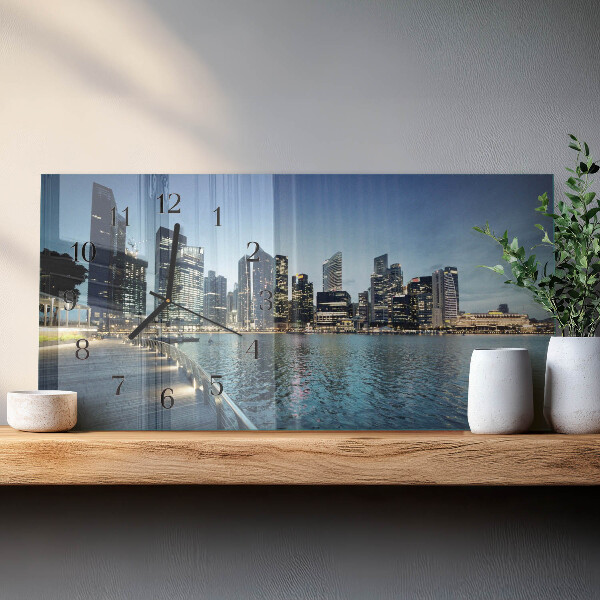 Horizontal wall clock City at night
