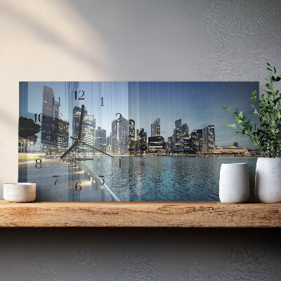 Horizontal wall clock City at night