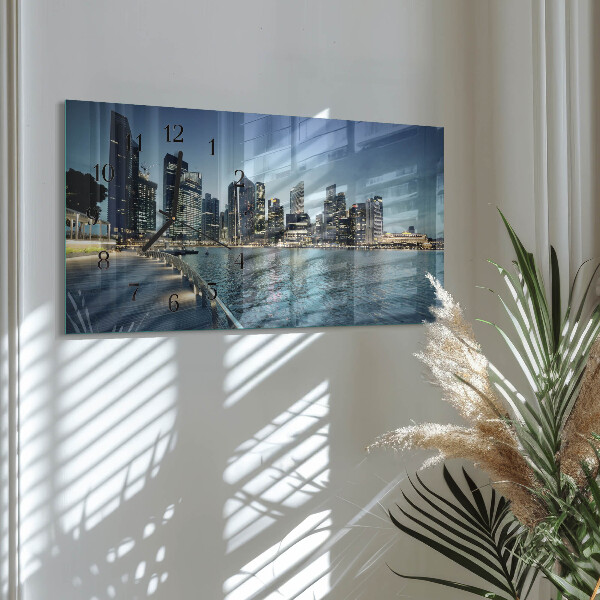 Horizontal wall clock City at night