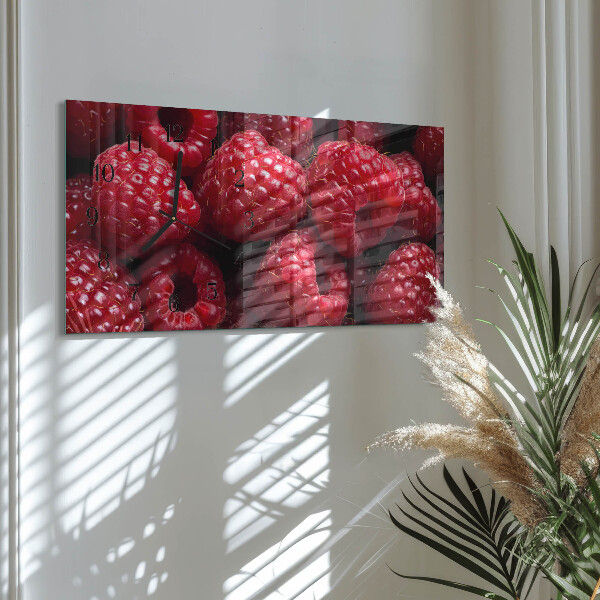 Horizontal wall clock Raspberries