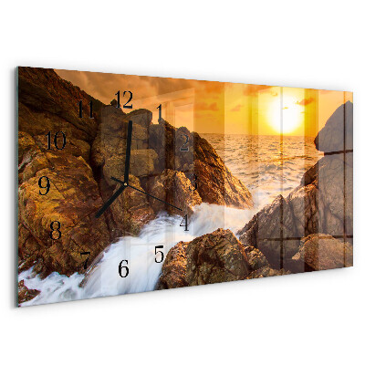 Horizontal wall clock Sunset