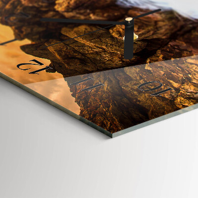 Horizontal wall clock Sunset