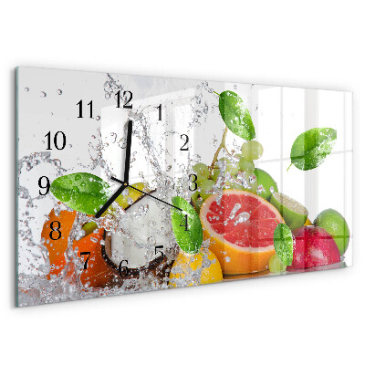 Horizontal wall clock Fruit on water