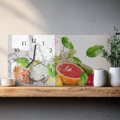 Horizontal wall clock Fruit on water