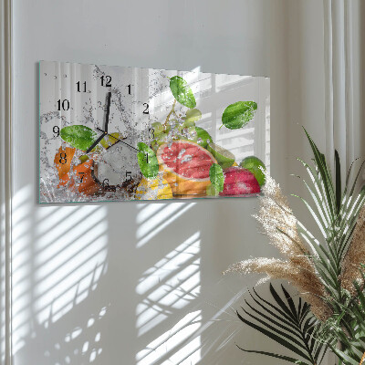 Horizontal wall clock Fruit on water