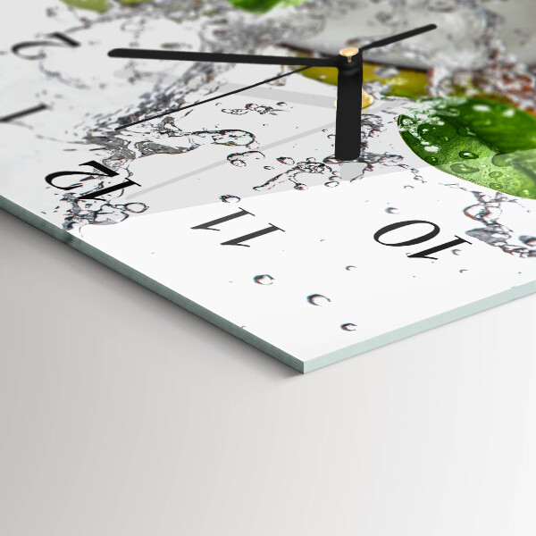 Horizontal wall clock Fruit on water