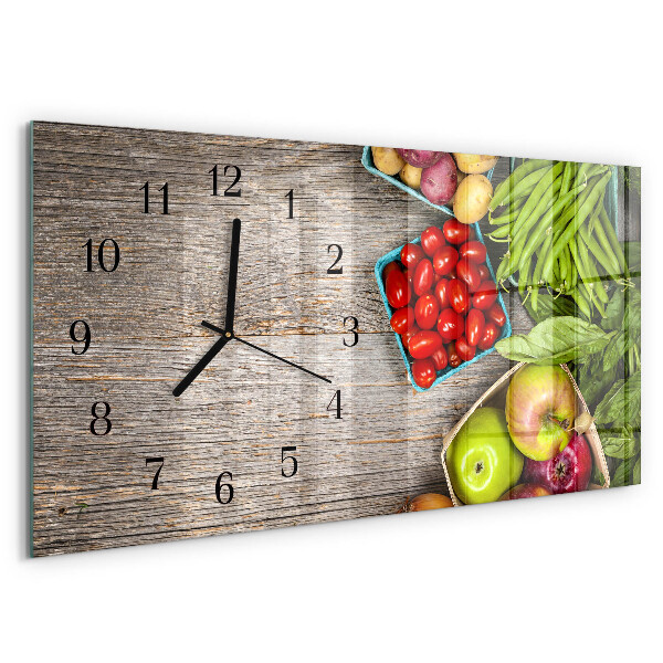 Horizontal wall clock Vegetables