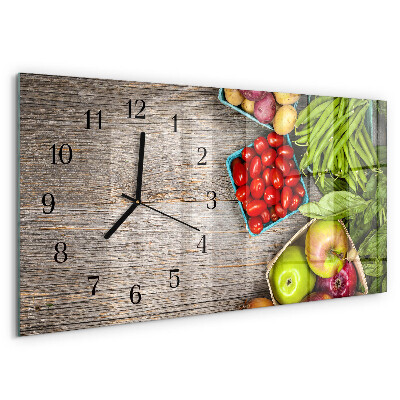 Horizontal wall clock Vegetables