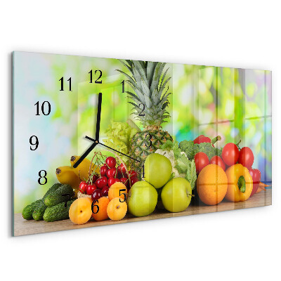 Horizontal wall clock Fruits and vegetables
