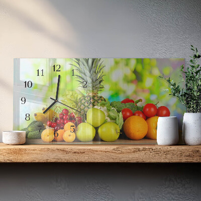Horizontal wall clock Fruits and vegetables