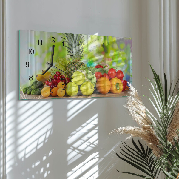 Horizontal wall clock Fruits and vegetables