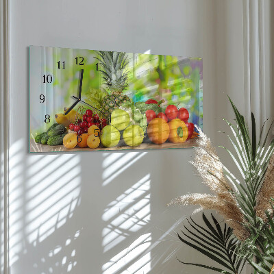 Horizontal wall clock Fruits and vegetables