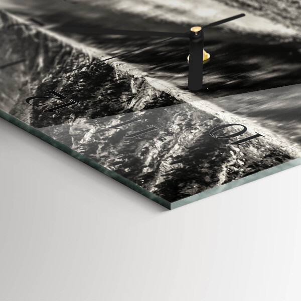 Horizontal wall clock Peaceful mountains
