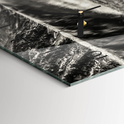 Horizontal wall clock Peaceful mountains