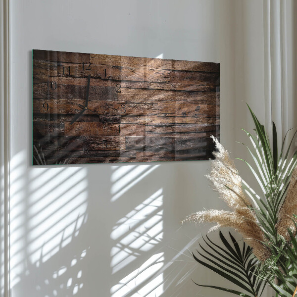 Horizontal wall clock Wood
