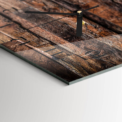 Horizontal wall clock Wood