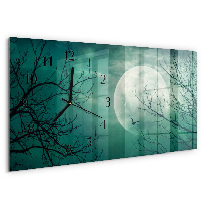 Horizontal wall clock Moon
