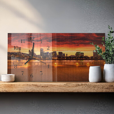 Horizontal wall clock Sunset