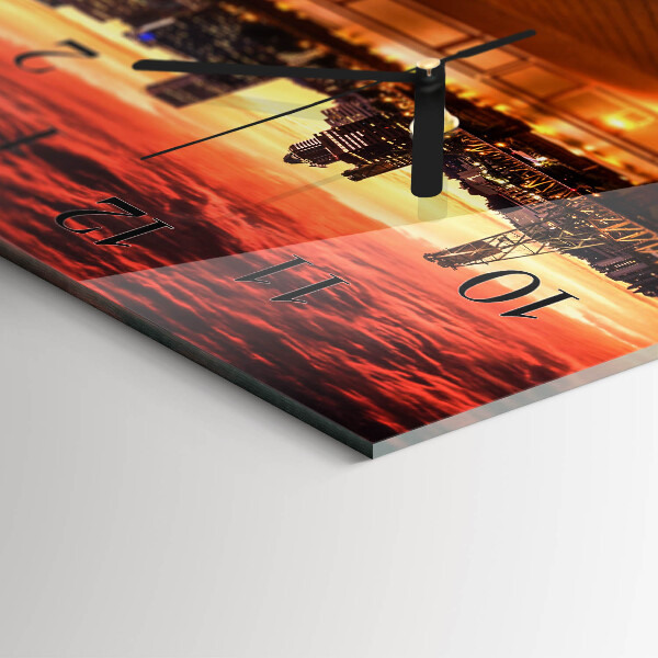 Horizontal wall clock Sunset