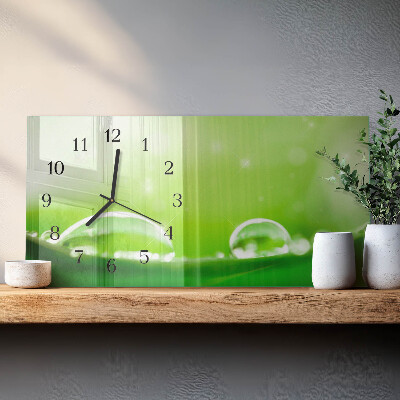 Horizontal wall clock Drops of water