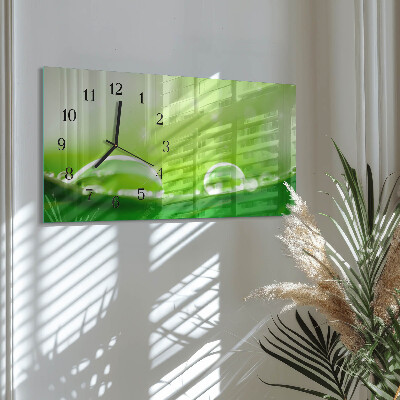 Horizontal wall clock Drops of water