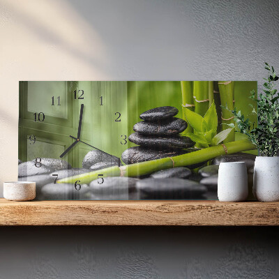 Horizontal wall clock Zen stones