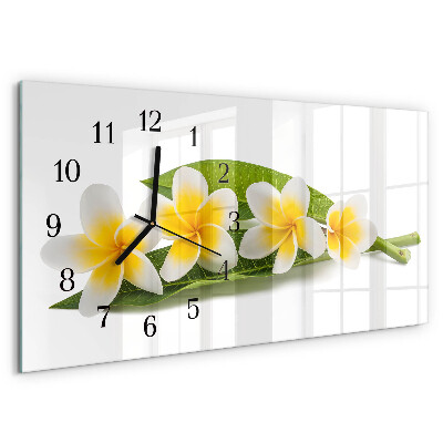 Horizontal wall clock Flowers