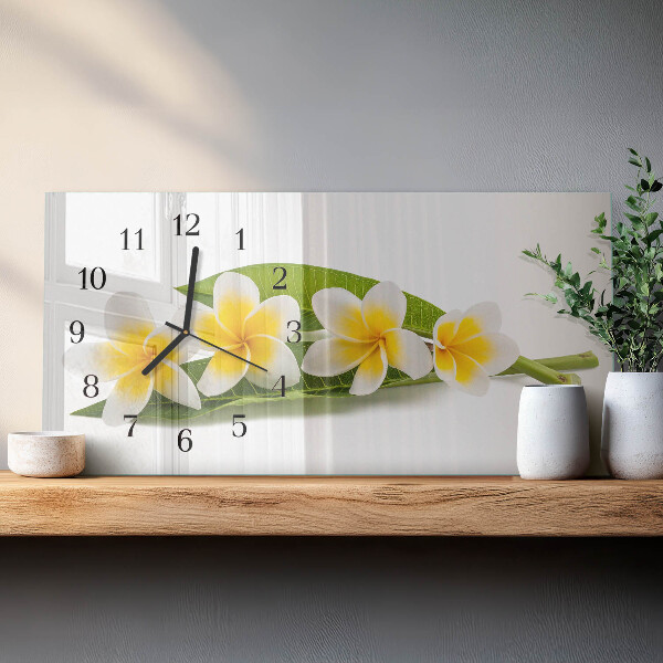 Horizontal wall clock Flowers