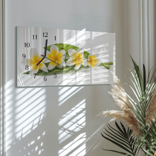 Horizontal wall clock Flowers
