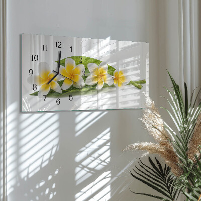 Horizontal wall clock Flowers