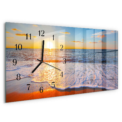 Horizontal wall clock Sunset