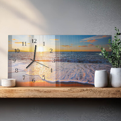 Horizontal wall clock Sunset