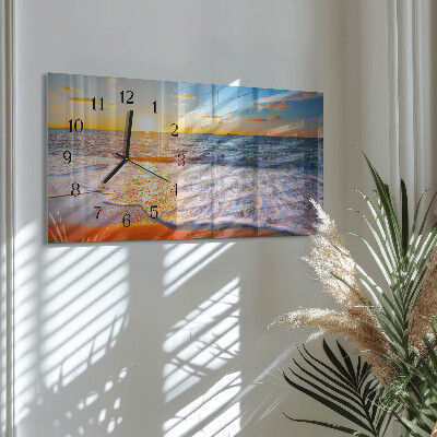 Horizontal wall clock Sunset