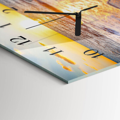 Horizontal wall clock Sunset