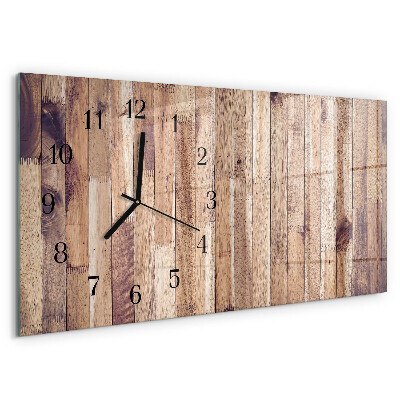 Horizontal wall clock Wooden boards